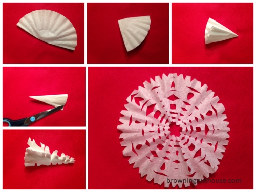 Coffee Filter Snowflake How To
